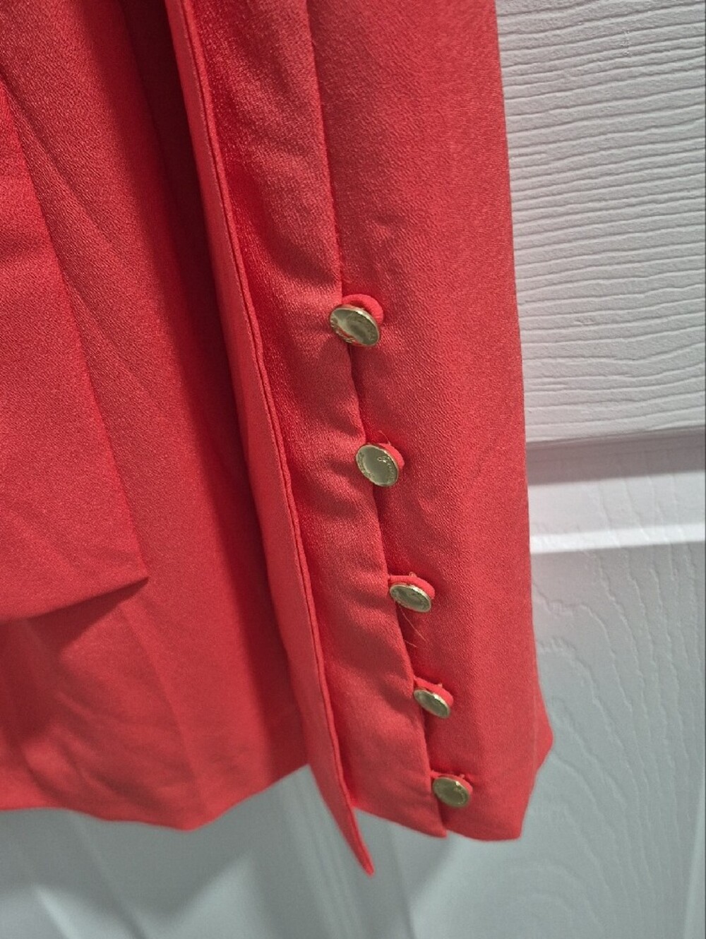 GUESS Coral-Red Studded Shoulder Belted Mini Dress - Picture 3 of 5